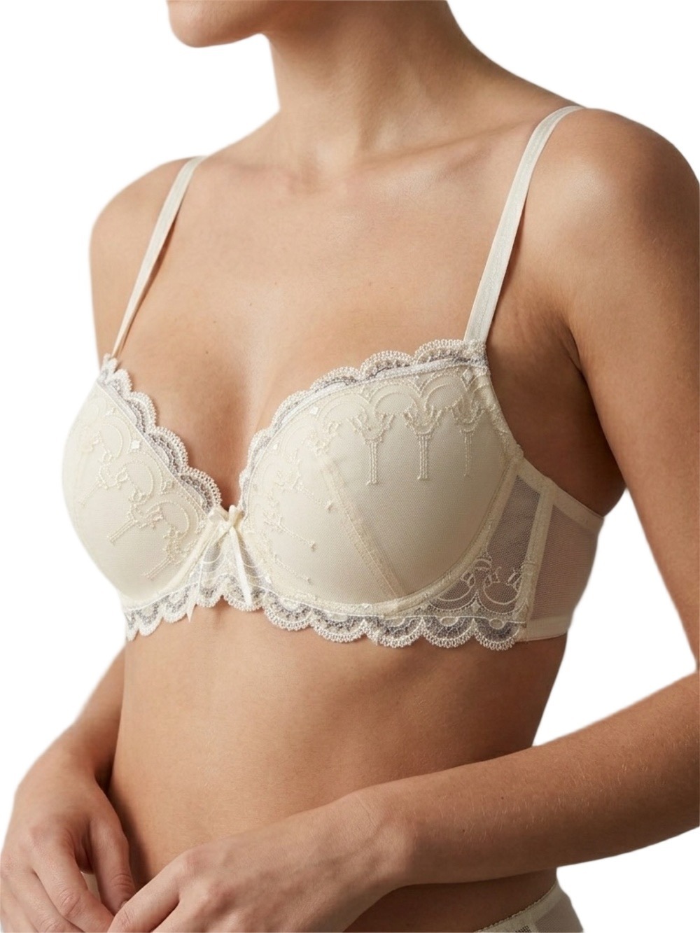 Triumph cream victorian lace underwire old money quiet luxury bra 36 B